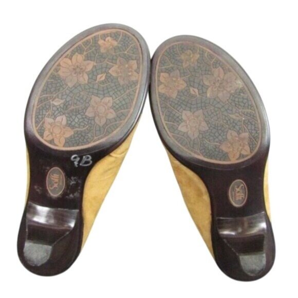 Sofft Embroidered Slip-On Mule Heels Tan Suede Size 8.5 - Picture 8 of 8